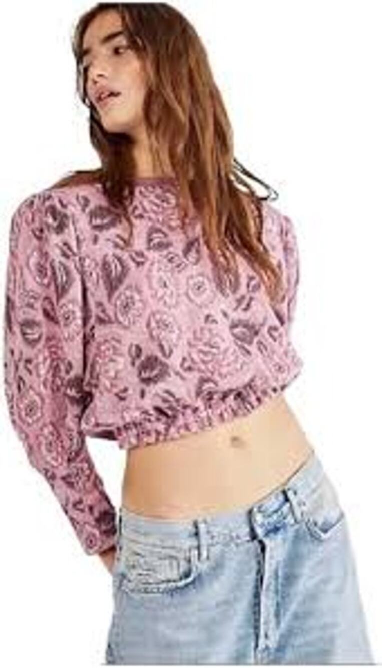 Free People No Ordinary Top Smoked Pink Combo Size L NWT BOHO